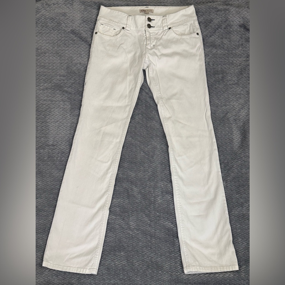 CAbi Women's Lou Lou White Straight Leg Jeans